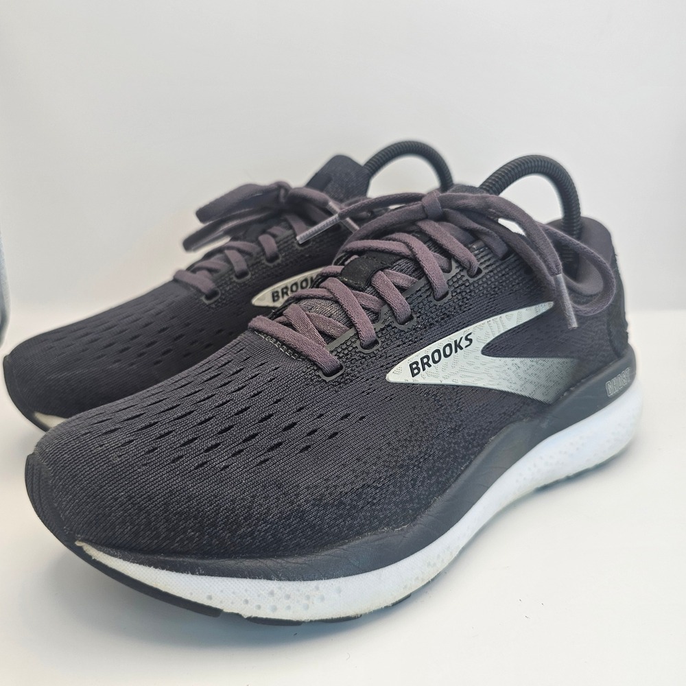 Brooks Ghost 16 Womens Running Shoes Black Grey 1204071B090 Size 8.5 Medium B